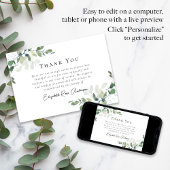 悔やみや弔慰ユーカリ葬儀 サンキューカード