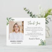 悔やみや弔慰ユーカリ離れ写真葬儀 サンキューカード (スタンド正面)