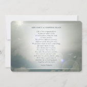 悔やみや弔慰ユー平和な雲ブルー&ホワイト サンキューカード (裏面)