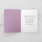 悔やみや弔慰リリーオブザバレーアンド薄紫ブーケ カード (内部)