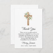 悔やみや弔慰リリークロス葬儀サンキューカード サンキューカード (正面/裏面)