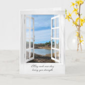 悔やみや弔慰レイクビューウィンドウ カード (黄色い花)