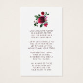 悔やみや弔慰レエレガントッドローズ金ゴールドフォト祈りの言葉カード (裏面)