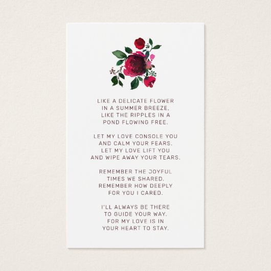 悔やみや弔慰レエレガントッドローズ金ゴールドフォト祈りの言葉カード (裏面)