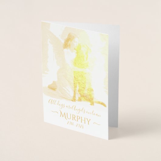 悔やみや弔慰レトリエバーエンジェルラブラドール喪失 箔カード (正面)