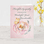 悔やみや弔慰ロストオブ祖母素晴らし蝶バラ カード (黄色い花)