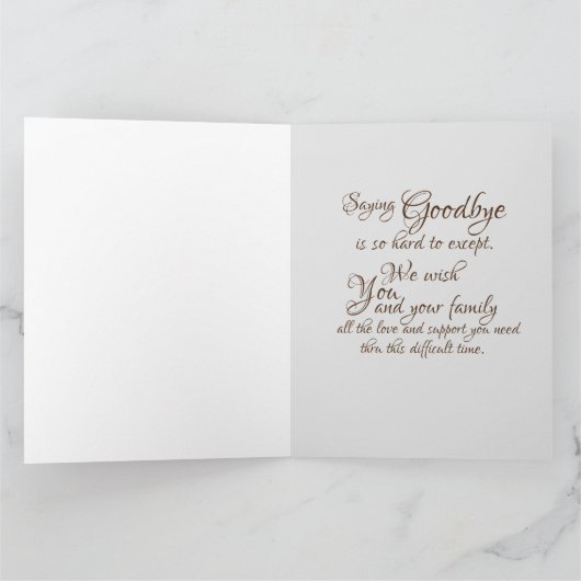 悔やみや弔慰ロスファミリー心地よい悲しみの表現 カード (内部)