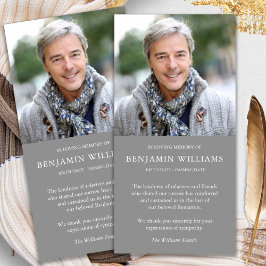 悔やみや弔慰ロス写真グレー葬儀サンキューカード サンキューカード