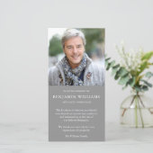 悔やみや弔慰ロス写真グレー葬儀サンキューカード サンキューカード (スタンド正面)