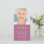 悔やみや弔慰ロス写真バイオレット葬儀サンキューカード サンキューカード (スタンド正面)