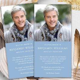 悔やみや弔慰ロス写真ブルー葬儀サンキューカード サンキューカード