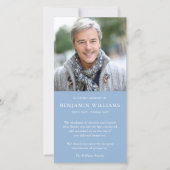 悔やみや弔慰ロス写真ブルー葬儀サンキューカード サンキューカード (正面)