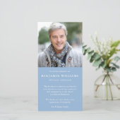 悔やみや弔慰ロス写真ブルー葬儀サンキューカード サンキューカード (スタンド正面)