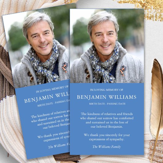 悔やみや弔慰ロス写真マリーン葬儀サンキューカード サンキューカード