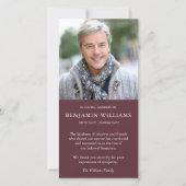 悔やみや弔慰ロス写真メルロ葬儀サンキューカード サンキューカード (正面)