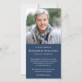 悔やみや弔慰ロス写真海軍の葬儀サンキューカード サンキューカード (正面)