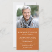 悔やみや弔慰ロス写真秋の葬儀サンキューカード サンキューカード (正面)