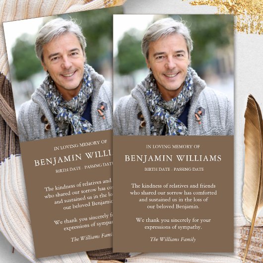 悔やみや弔慰ロス写真素朴葬儀サンキューカード サンキューカード