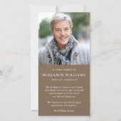 悔やみや弔慰ロス写真素朴葬儀サンキューカード サンキューカード (正面)