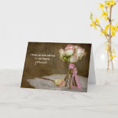 悔やみや弔慰ローズブーケオンドリー カード (黄色い花)