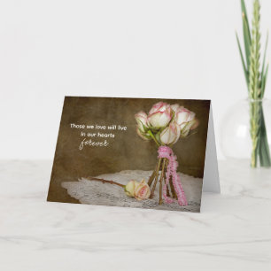 悔やみや弔慰ローズブーケオンドリー カード