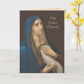 悔やみや弔慰ヴァージンメアリーカソリックのミサ提供カード カード (黄色い花)