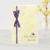 悔やみや弔慰付きクリームエンボス効果 カード (黄色い花)