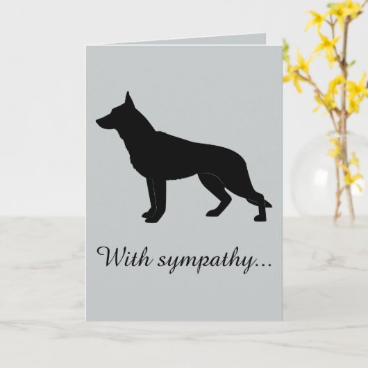 悔やみや弔慰付き:あなたのドイツの羊飼い犬の損失 カード (黄色い花)