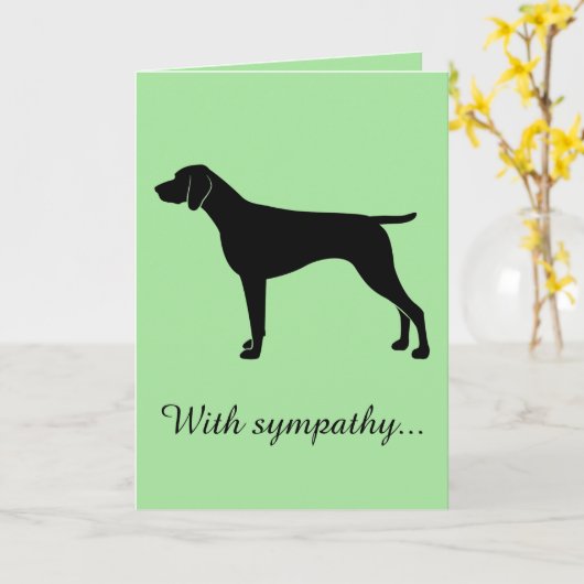 悔やみや弔慰付き：ドイツ語の短いポインタの損失 カード (黄色い花)