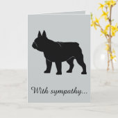 悔やみや弔慰付き：ブルドッグの失フランスの敗 カード (黄色い花)