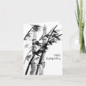 悔やみや弔慰付き、竹水の色絵画の カード (正面)