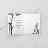 悔やみや弔慰付き、竹水の色絵画の カード (内部)