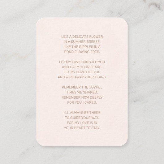 悔やみや弔慰写シンプル真赤面葬儀記念カード 名刺 (裏面)