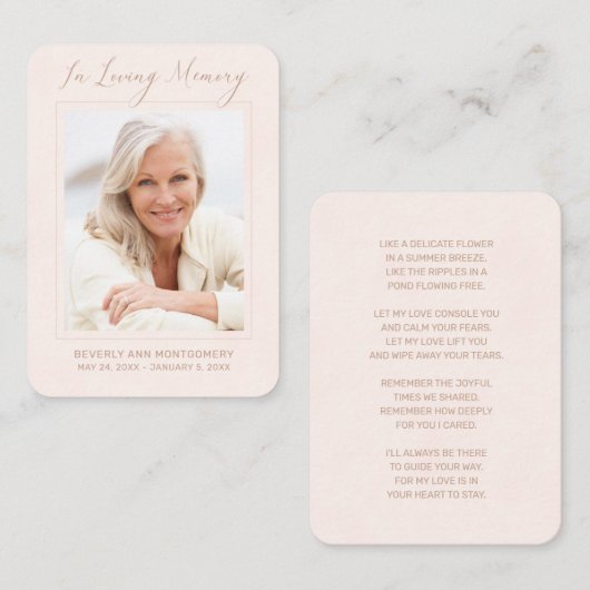 悔やみや弔慰写シンプル真赤面葬儀記念カード 名刺 (正面/裏面)