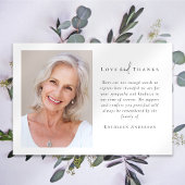 悔やみや弔慰写真の葬儀 サンキューカード