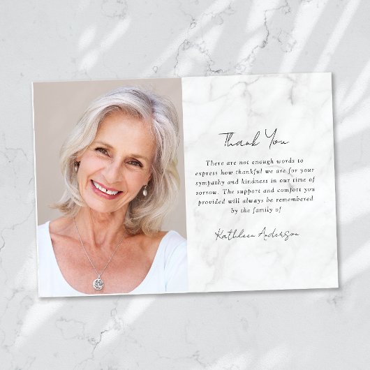 悔やみや弔慰写真の葬儀 サンキューカード