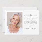 悔やみや弔慰写真の葬儀 サンキューカード (正面)