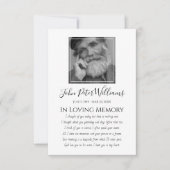 悔やみや弔慰写真の葬儀 サンキューカード (正面)