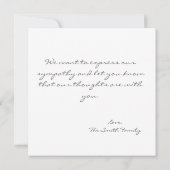 悔やみや弔慰写真カード カード (裏面)