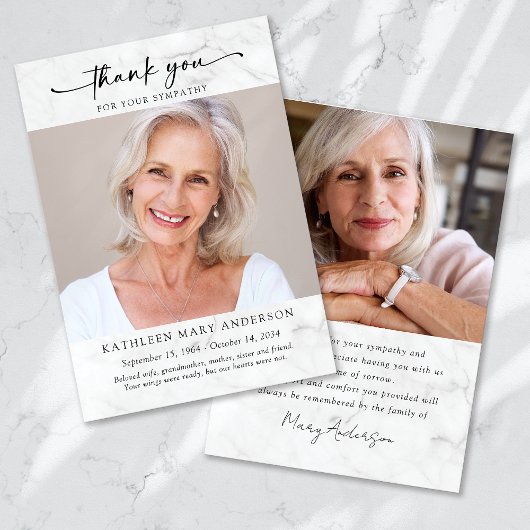 悔やみや弔慰写真カード サンキューカード