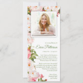 悔やみや弔慰写真葬式サンキューカードの花 招待状 (正面)