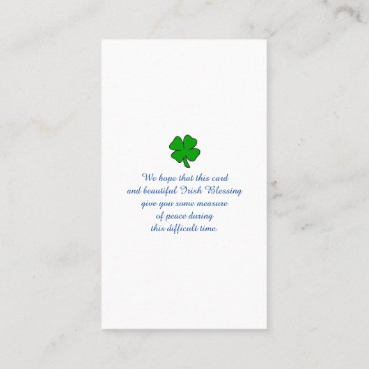 悔やみや弔慰写真記憶オイルペインティングカード 名刺 (裏面)