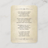 悔やみや弔慰写真黒文字金ゴールド葬儀カード 名刺 (裏面)