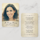 悔やみや弔慰写真黒文字金ゴールド葬儀カード 名刺 (正面/裏面)