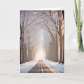 悔やみや弔慰冬の木のトンネル カード (正面)