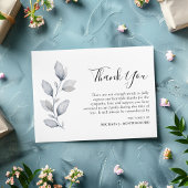 悔やみや弔慰冬葉写真サンキューカード サンキューカード