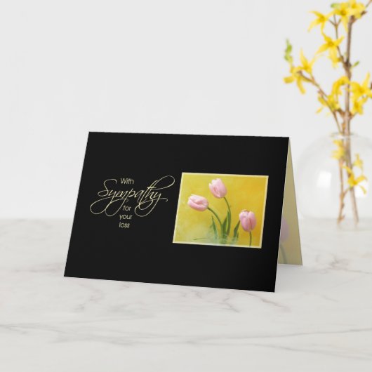 悔やみや弔慰唇 カード (黄色い花)