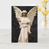 悔やみや弔慰墓地記念悲しみゴシックエンジェル カード (黄色い花)