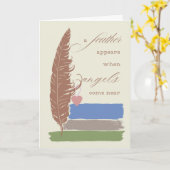 悔やみや弔慰天使の詩篇91:4に羽が現れる カード (黄色い花)