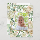 悔やみや弔慰好きな記憶フローラありがとう写真 サンキューカード (正面/裏面)